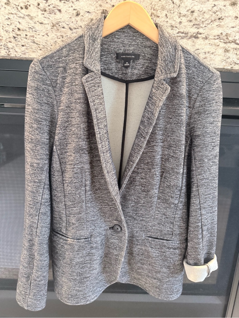 Ann Taylor Heather Gray Knit Blazer